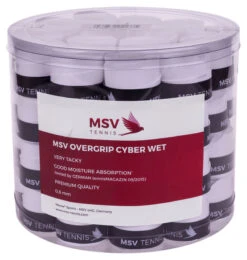 MSV Cyber Wet Overgrip 60 Pack -Tennis Discount Store msv cyber wet overgrip 60 pack white 58663.1709822233