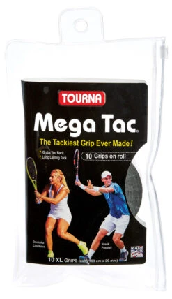 Tourna Mega Tac XL Overgrip 10 Pack -Tennis Discount Store tourna mega tac xl overgrip 10 pack black 65387 62315.1698772007