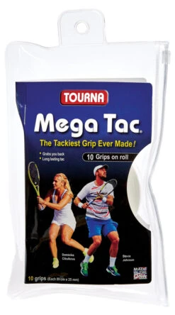 Tourna Mega Tac XL Overgrip 10 Pack -Tennis Discount Store tourna mega tac xl overgrip 10 pack white 51960 75596.1698772008